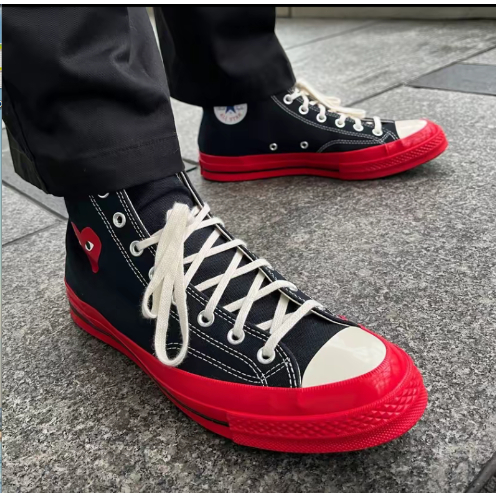 Converse × CDG Play Chuck 70 Giày vải cao cấp cân bằng bền bỉ Unisex