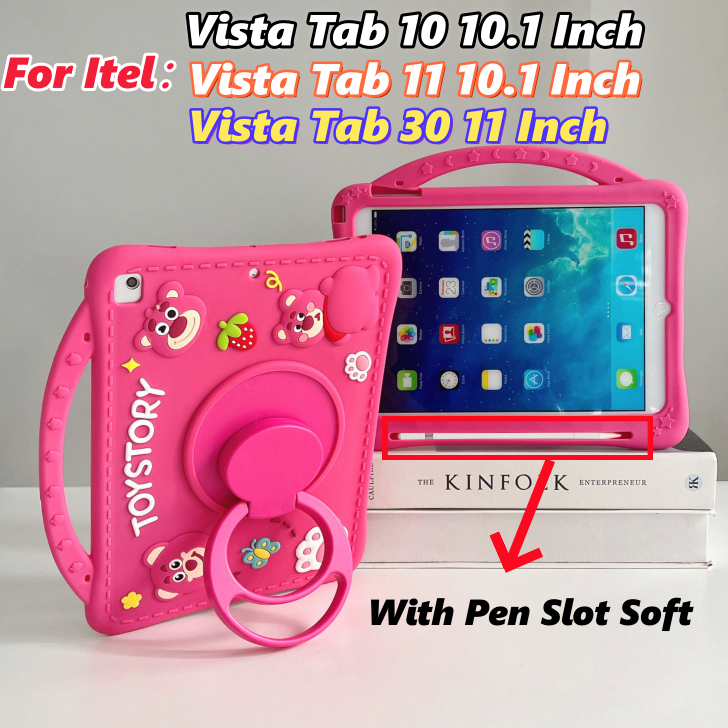 Cho Itel Vista Tab 10 Vỏ Vista Tab 11 10.1 Inch Vista Tab 30 11 Inch Hoạt Hình Lotso Silicone Máy Tí