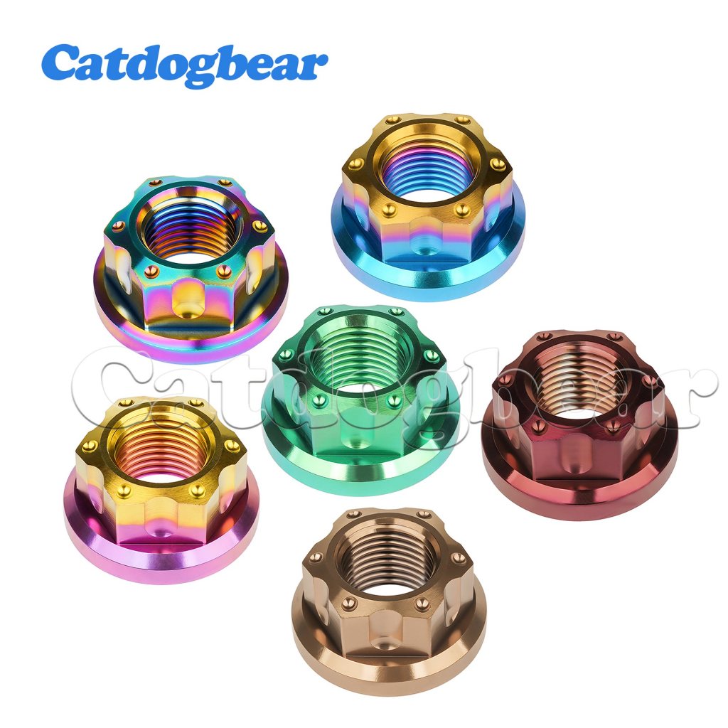 Catdogbear Titan Nuts M6 M8 M10 M12 M14 M16 Mặt bích Đai ốc cho xe máy Dây buộc xe đạp Trục sau Đai 