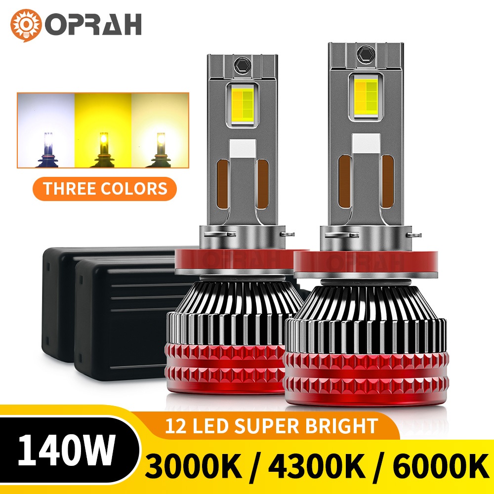 Oprah 2 Chiếc T60 140W Công Suất Cao Siêu Sáng H4 Đèn Pha LED 3570 Đèn Pha H1 H11 9005 9006 9012 Bón