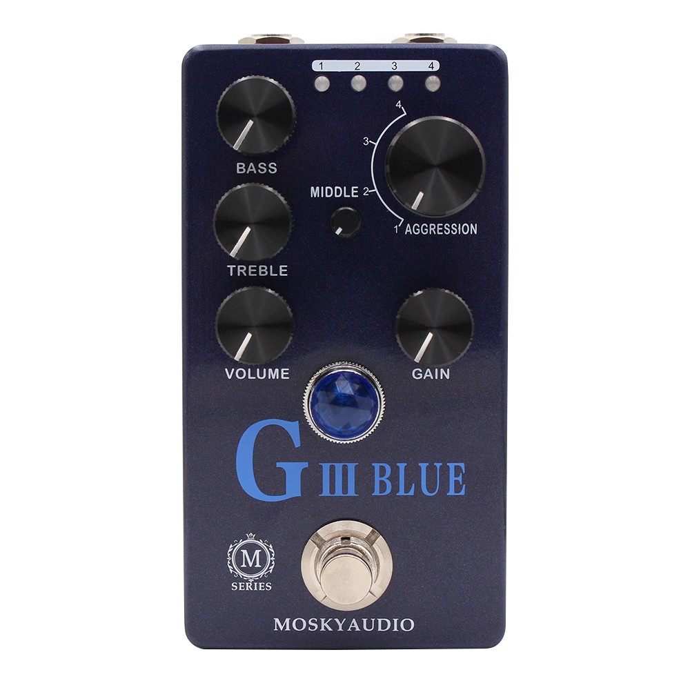 MOSKYaudio G III BLUE Purple Channel Preamp / Overdrive / Bàn đạp biến dạng Guitar Bass Effect Pedal