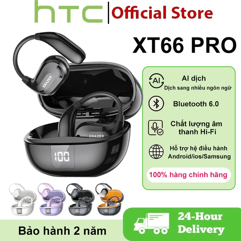 HTC XT66 PRO Tai nghe Bluetooth dịch thuật AI thể thao chính hãng tai nghe có Mic Cuộc gọi HD