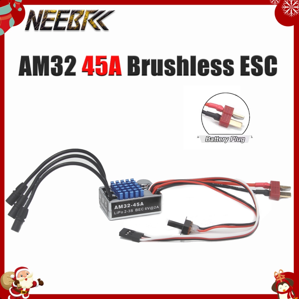 NEEBRC AM32 45A Không Chổi Than ESC T Cắm Cho 1 / 12 RC Xe Bánh Xích MN128 MN86 MN82 MN99S MN168 MN7