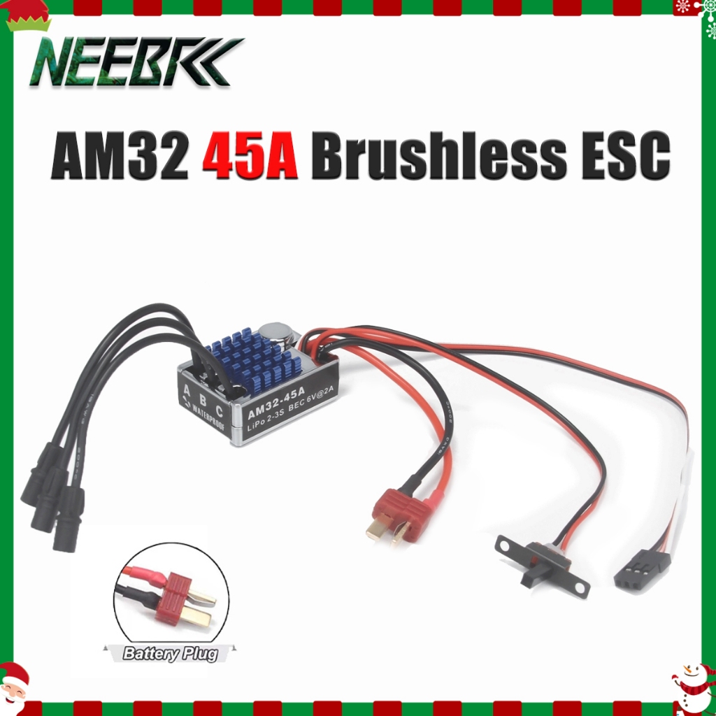 NEEBRC AM32 45A Không Chổi Than ESC T Cắm Cho 1 / 12 RC Xe Bánh Xích MN128 MN86 MN82 MN99S MN168 MN7