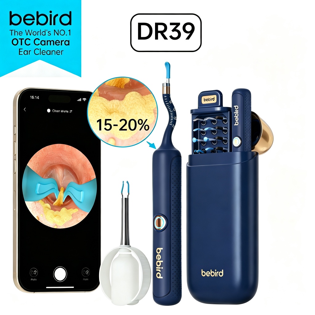 [Nâng cấp] Camera tẩy ráy tai thông minh Bebird D39R Earsight Plus với Bộ dụng cụ làm sạch và ống ng