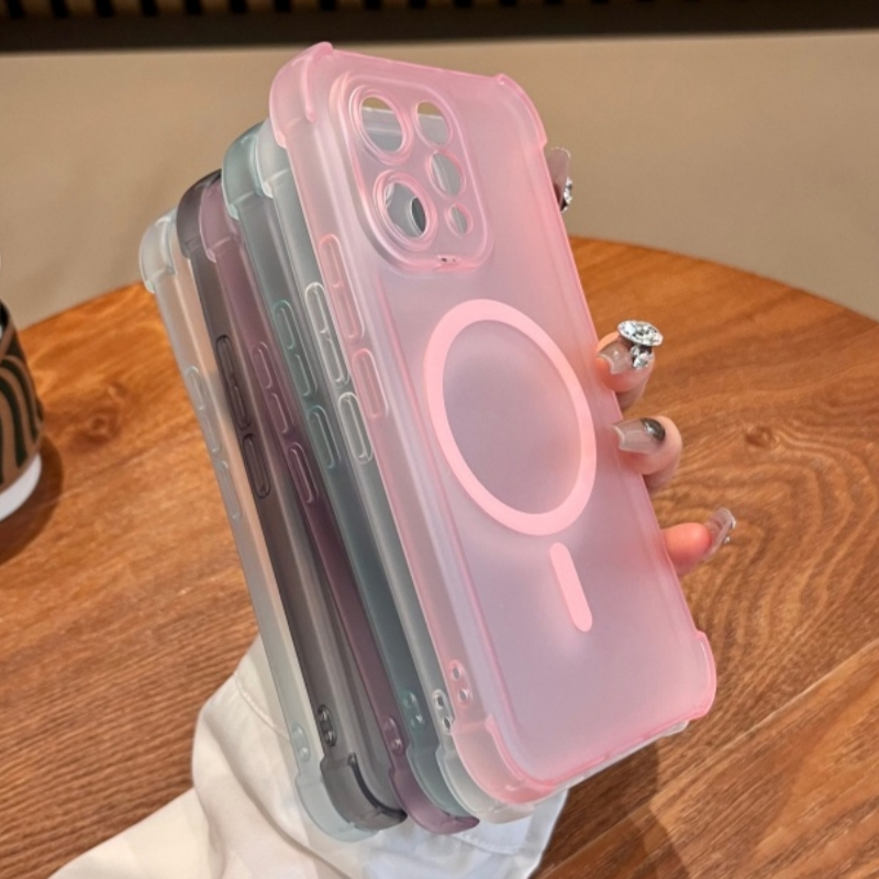 Ốp lưng mềm mờ có nam châm tích hợp dành cho iPhone 15 Pro Max 15 Plus 16 Pro Max 16 Plus 16e 17e 17