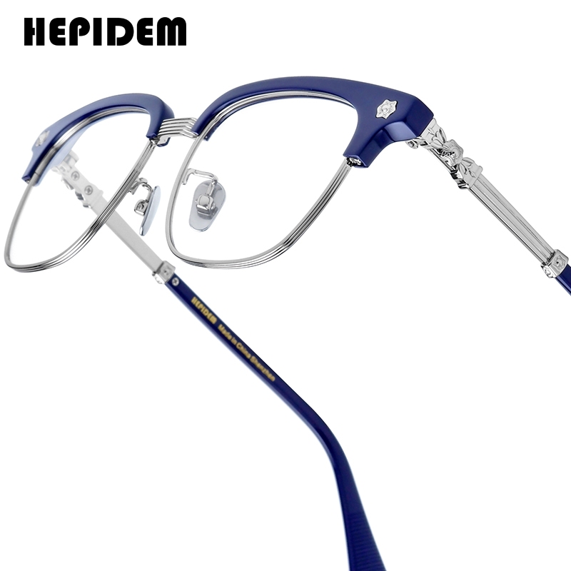 Kính mát FONEX Hepidem từ Nhật Bản - khung acetate handmade retro hình vuông, mã CH 9396