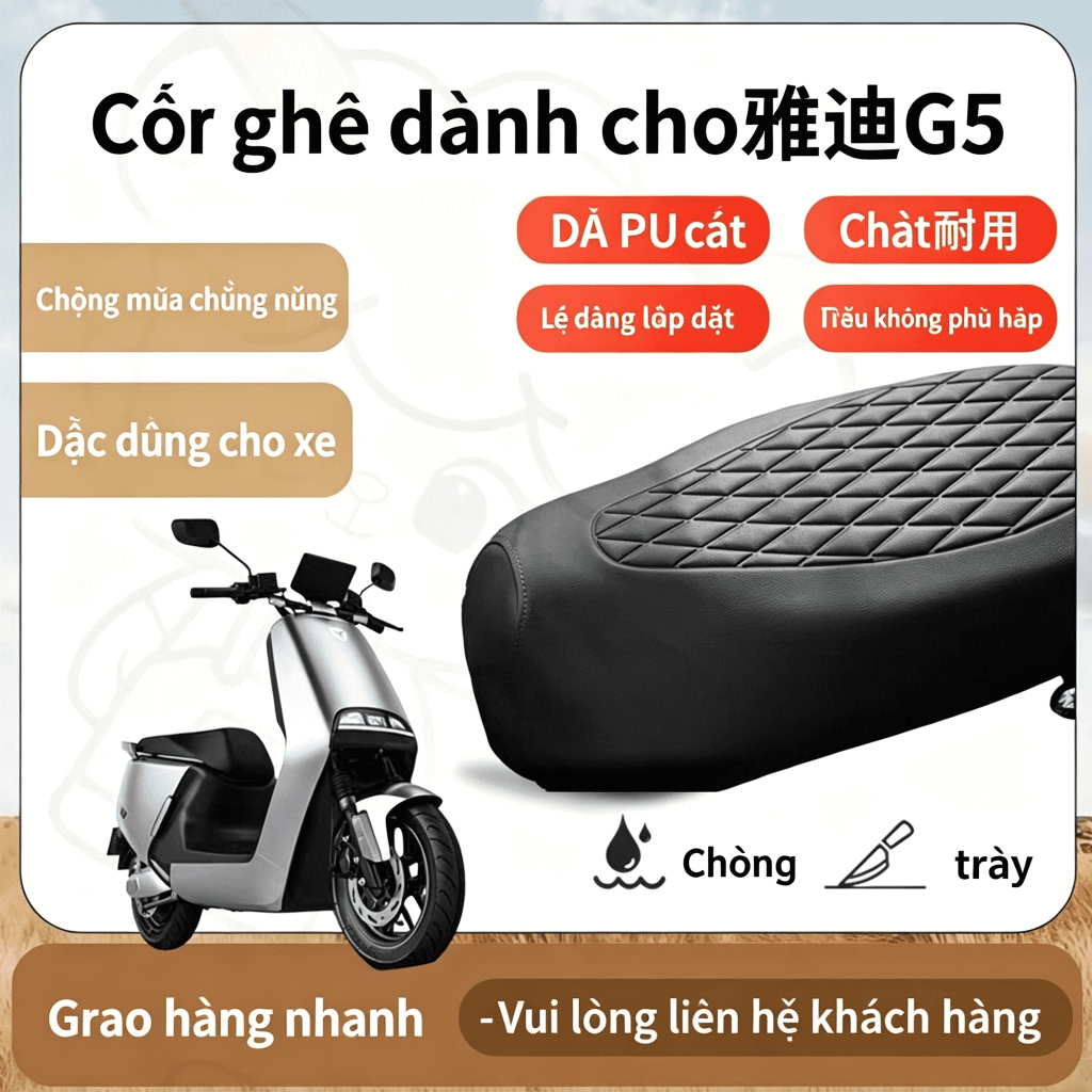 Vỏ bọc ghế bảo vệ đa năng cho xe tay ga điện Yadea G5