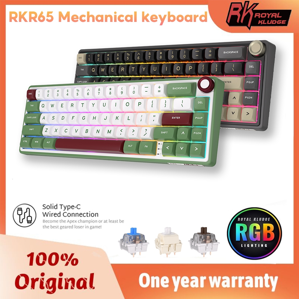 RK Royal Kludge RK R65 Kích thước 60% RGB Hotswap Gasket Cấu trúc Bàn phím cơ PBT