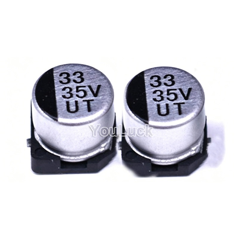 10 chiếc 33uF 35V 35V33UF SMD Nhôm Điện Phân Tụ 6.3x5.4mm Mới Chính Hãng