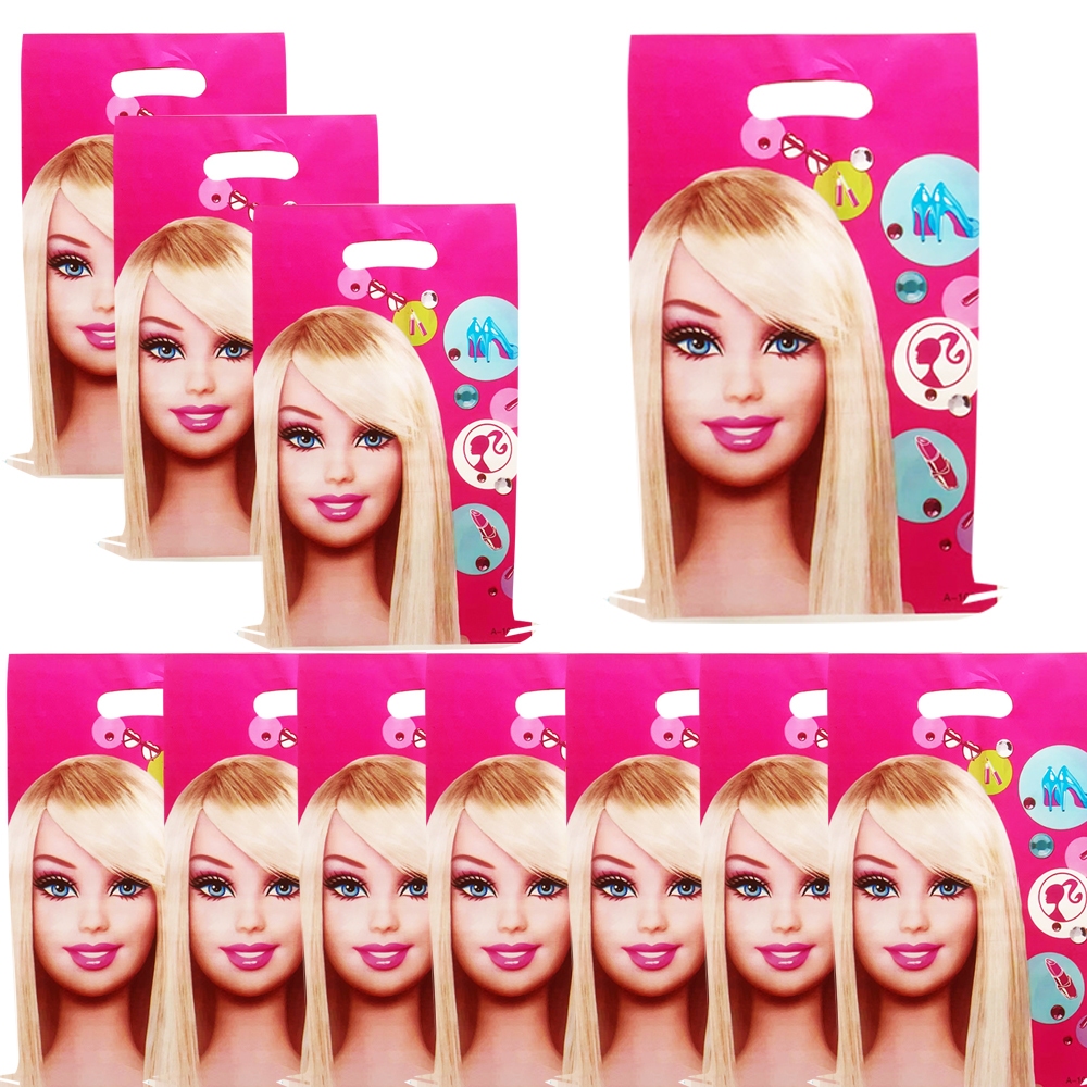 10-30 Chiếc Túi Ủng Hộ Tiệc Thời Trang Barbie 17 × 25cm, Túi Đựng Đồ Trang Điểm Barbie Cao Gót Nhựa,