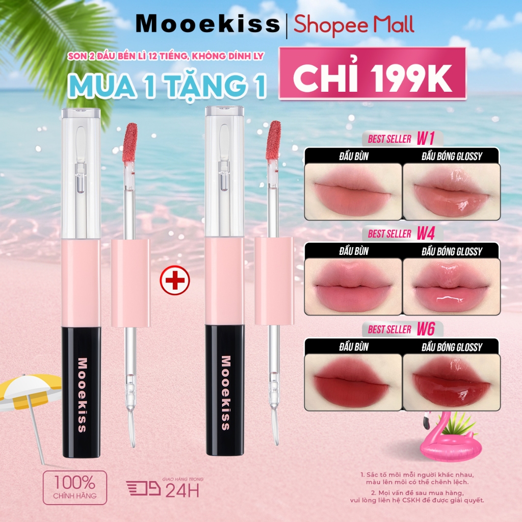 [LIVE Combo 2] Combo 2 son hai đầu Mooekiss dung tích 1.5g+1.5g, thiết kế nhỏ gọn tiện lợi | BigBuy360 - bigbuy360.vn