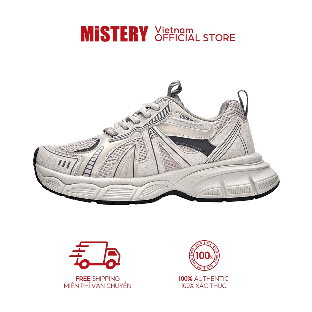 MiSTERY Giày Thể Thao Chạy Bộ Nữ 4cm Màu mơ Tăng Chiều Cao MIS-1593
