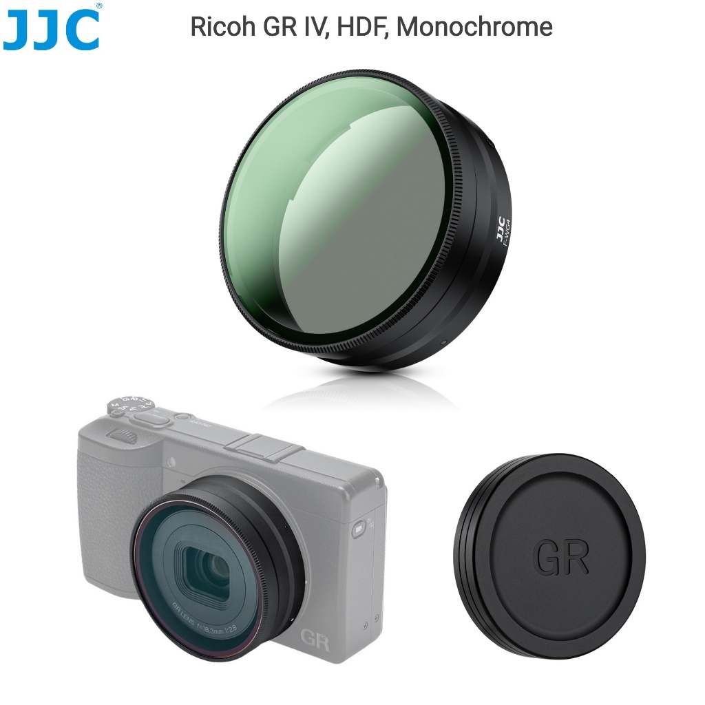 JJC UV Filter Lens Hood 2 trong 1 cho Ricoh GR IV GR4 GR IV HDF Máy ảnh đơn sắc Bảo vệ ống kính nhiề