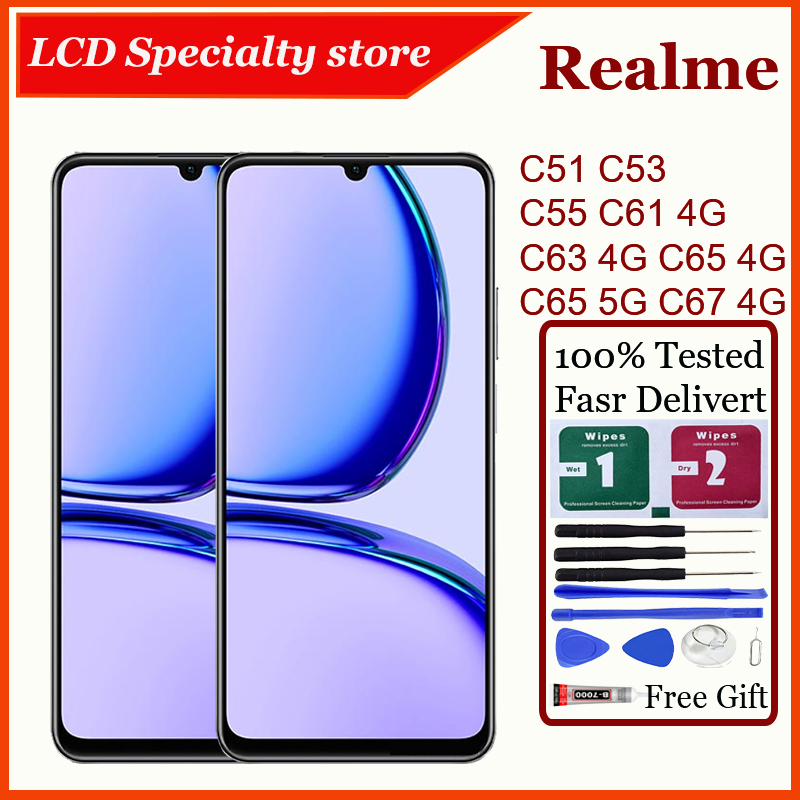 Dành Cho Realme C51 C53 C55 C61 4G C63 4G C65 4G C65 5G C67 4G Màn Hình LCD Màn Hình Cảm Ứng Bộ Số H