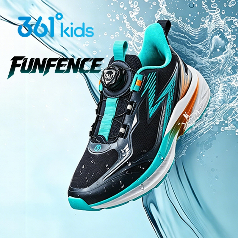 361 Kids Funfence Giày chạy bộ trẻ em chống nước có khóa quay Giày thể thao thoáng khí chống trượt c