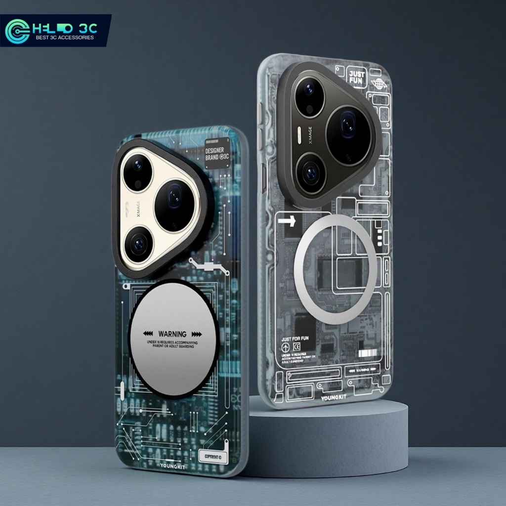 Ốp từ tính Youngkit Circuit Texture cho Huawei Pura 80/ 90 pro chống sốc cho Huawei Pura 90 Pro Max 