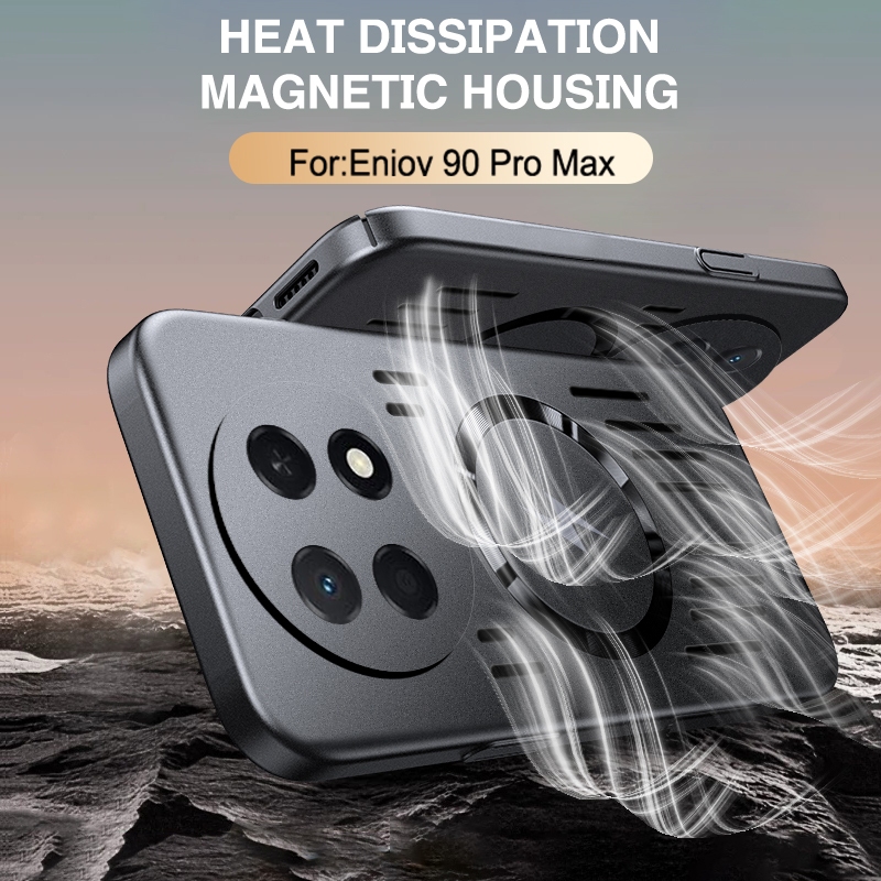 Dành Cho Sạc Không Dây Ốp lưng Huawei Enjoy 90 Pro Max Plus 5G Từ Tính Ốp Lưng Tản Nhiệt PC Cứng Vỏ 