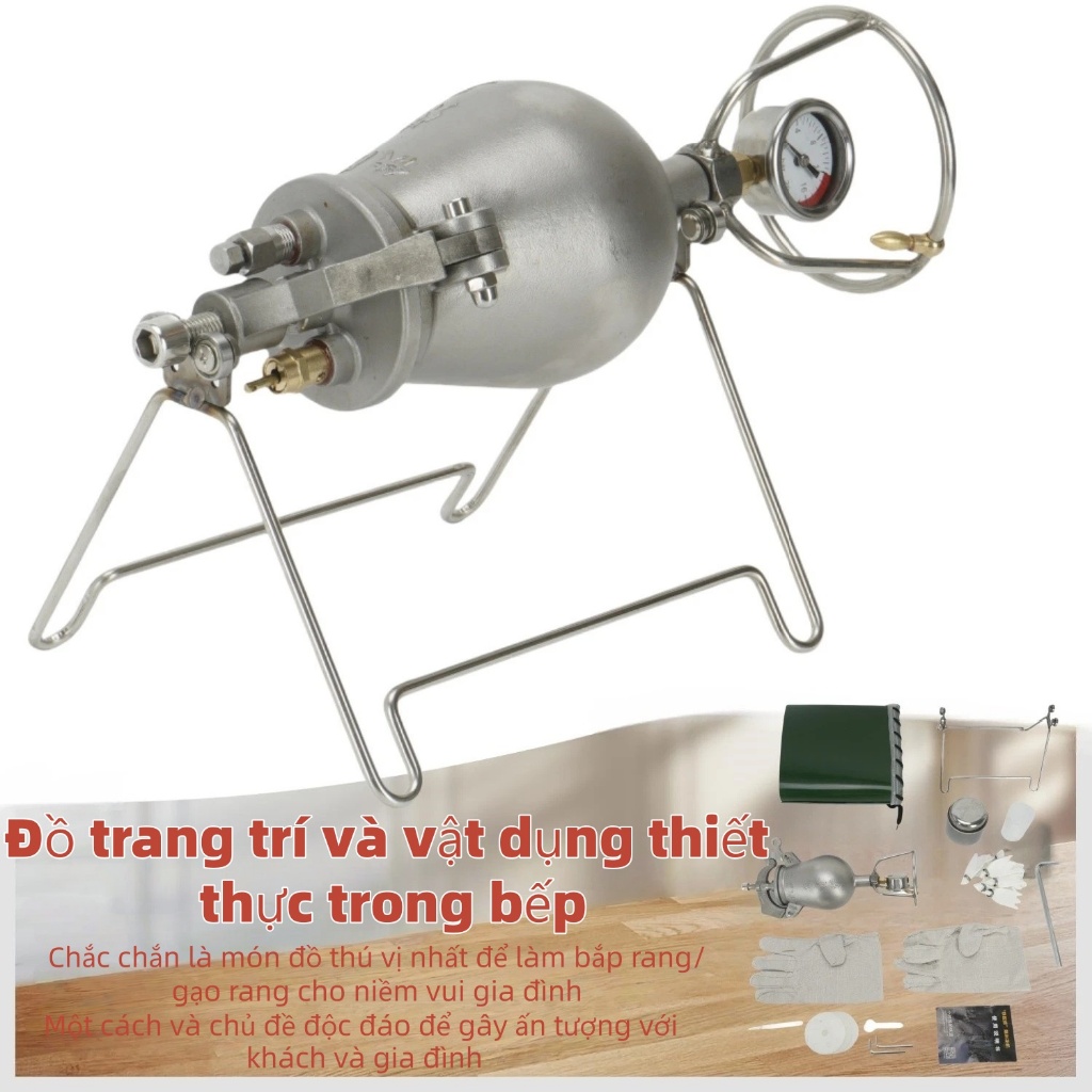 Máy Làm Bắp Nổ Mini Kiểu Cổ Điển Tay Quay Lò Nổ Ngũ Cốc Amplifier Mini Popcorn Pan Dùng Gia Đình Min