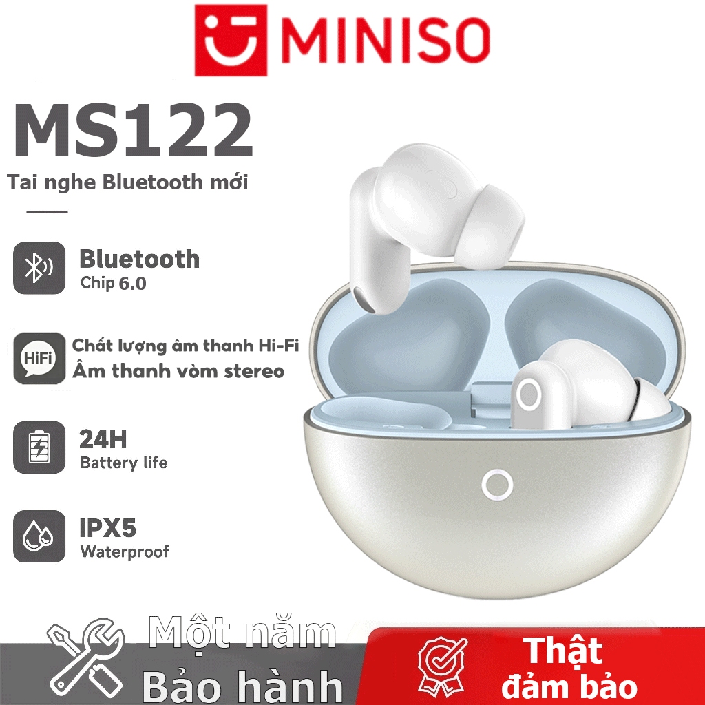 Bảo Hành Một Năm MINISO MS122 Sản Phẩm Mới Tai Nghe Bluetooth HiFi Chất Lượng Âm Thanh Phiên Bản Bluetooth 6.0 Tai Nghe Không Dây Di Động Thông Minh Khử Tiếng Ồn IPX5 Lớp Chống Thấm Nước | BigBuy360 - bigbuy360.vn