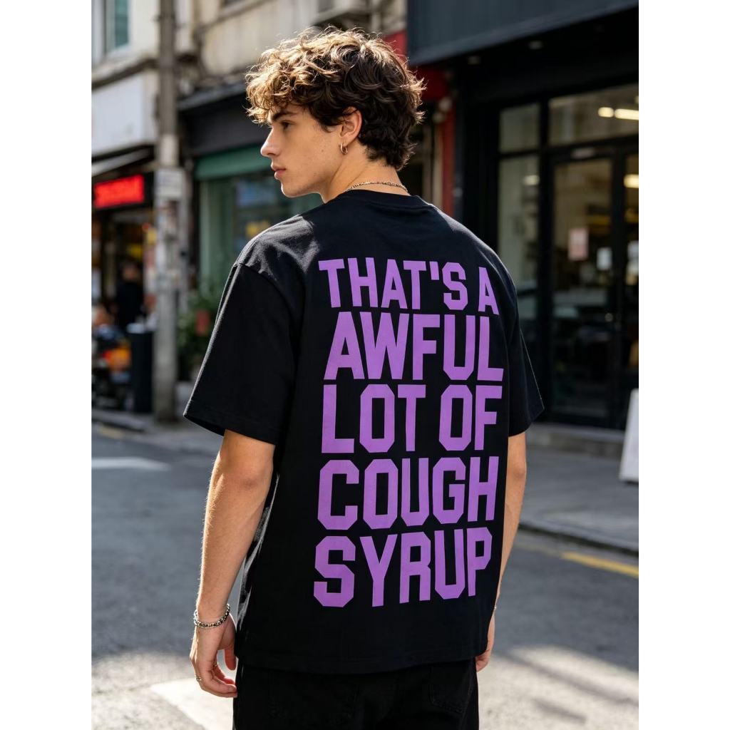 THAT. SA AWFUL LOT OF COUGH SYRUP Áo thun nữ tay lỡ hoa nhí phong cách Hàn mặc nhà đi chơi đa năng