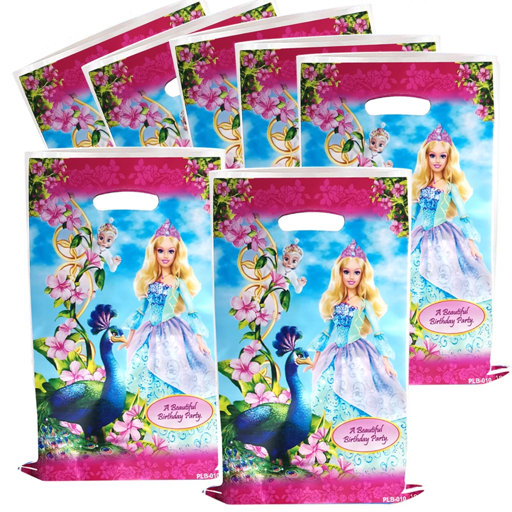 10-30 Chiếc Barbie Island Công Chúa Đảng Ủng Hộ Túi Con Công & Cổ Tích Câu Chuyện Hoa Túi Lười Nhựa,