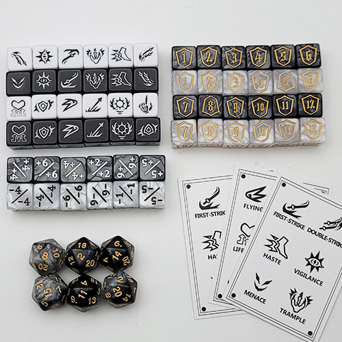 MTG Counter Dice Set - Từ khóa khả năng -1 / 1 Life Shield Design Display Creature Status Buff Nhiều