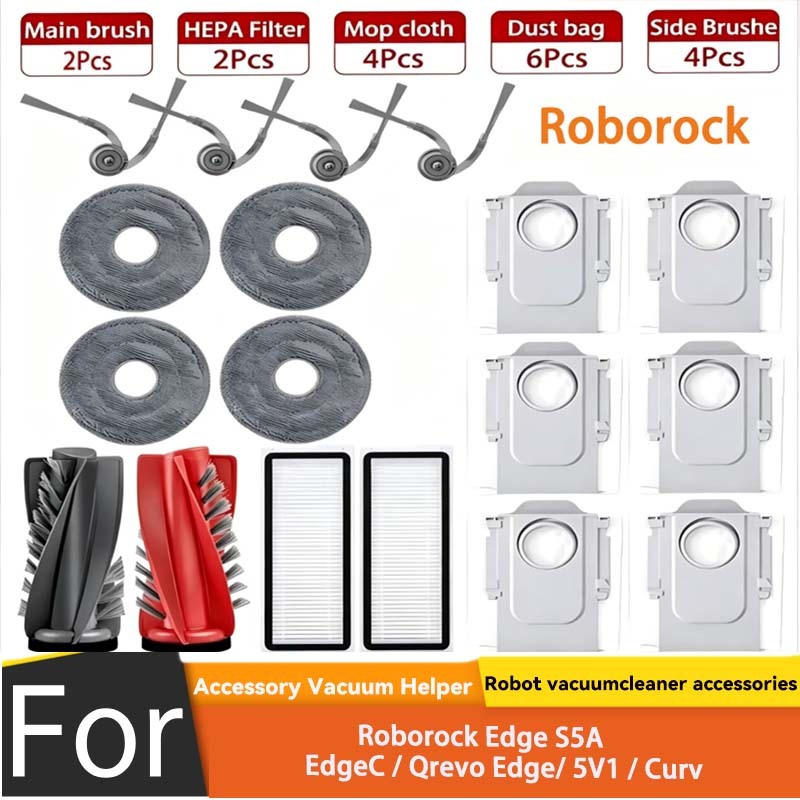 Dành cho các bộ phận chân không Roborock Edge S5A / EdgeC / Qrevo Edge / 5V1 / Curv (18 CÁI)