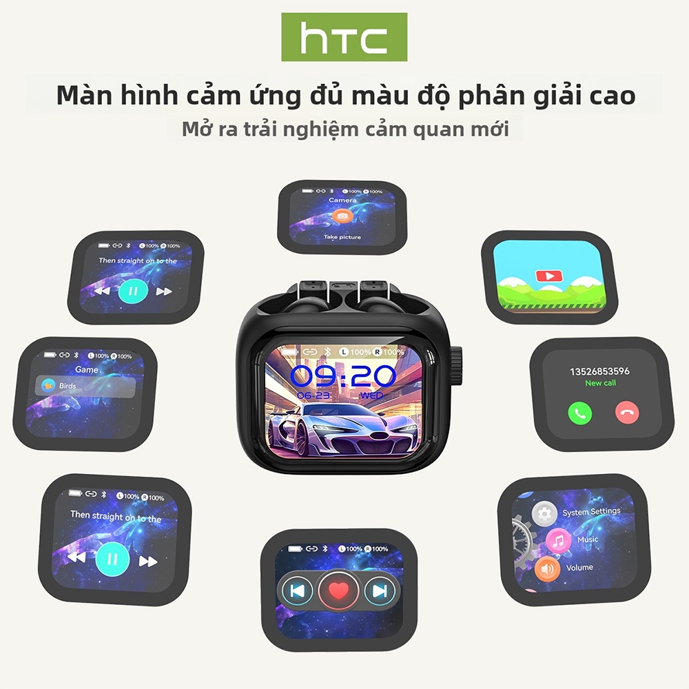 HTC NE40 Tai Nghe Bluetooth 6.0 Phiên Dịch AI Tai nghe không dây, Màn hình LED Độ trung thực cao, Thích hợp cho trò chơi, văn phòng, thể thao, âm nhạc và điện thoại Tai nghe nhét tai, Tai nghe chống nước IPX5, Tai nghe nhét tai micrô tích hợp | BigBuy360 - bigbuy360.vn