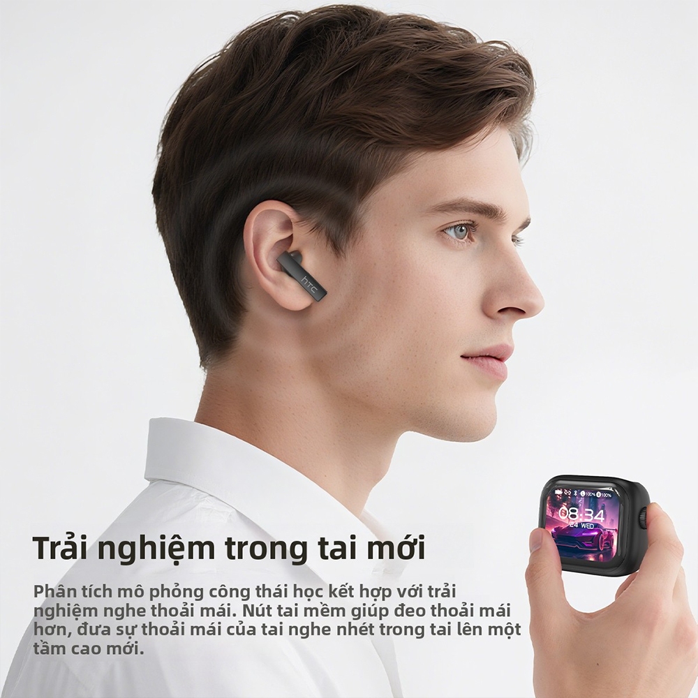 HTC NE40 Tai Nghe Bluetooth 6.0 Phiên Dịch AI Tai nghe không dây, Màn hình LED Độ trung thực cao, Thích hợp cho trò chơi, văn phòng, thể thao, âm nhạc và điện thoại Tai nghe nhét tai, Tai nghe chống nước IPX5, Tai nghe nhét tai micrô tích hợp | BigBuy360 - bigbuy360.vn