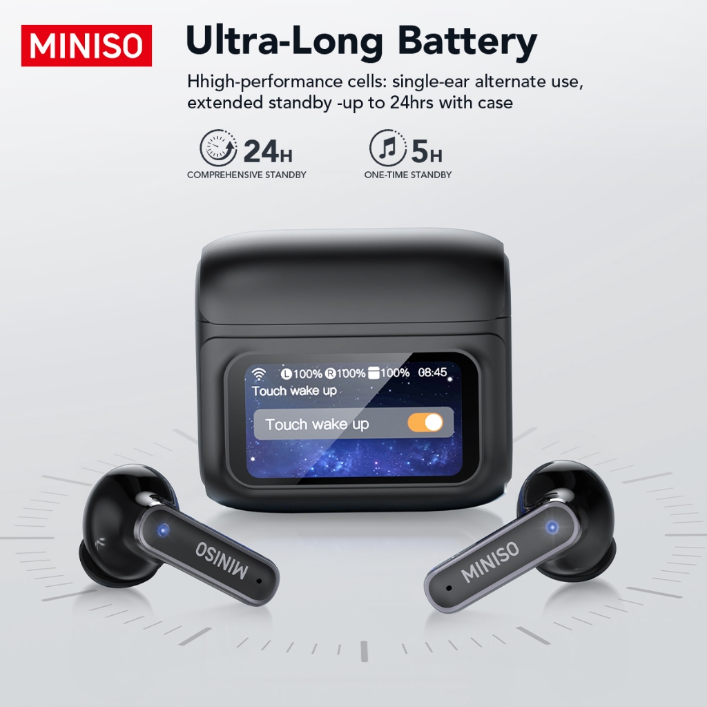 Bảo hành một năm Tai nghe Bluetooth MINISO MS128 ANC Giảm tiếng ồn kép HD Tai nghe không dây màn hình lớn Chất lượng âm thanh HiFi IPX5 Life Chống nước Tuổi thọ pin dài | BigBuy360 - bigbuy360.vn