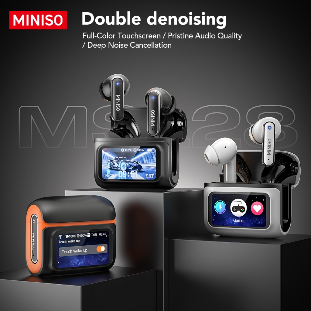 Bảo hành một năm Tai nghe Bluetooth MINISO MS128 ANC Giảm tiếng ồn kép HD Tai nghe không dây màn hình lớn Chất lượng âm thanh HiFi IPX5 Life Chống nước Tuổi thọ pin dài | BigBuy360 - bigbuy360.vn