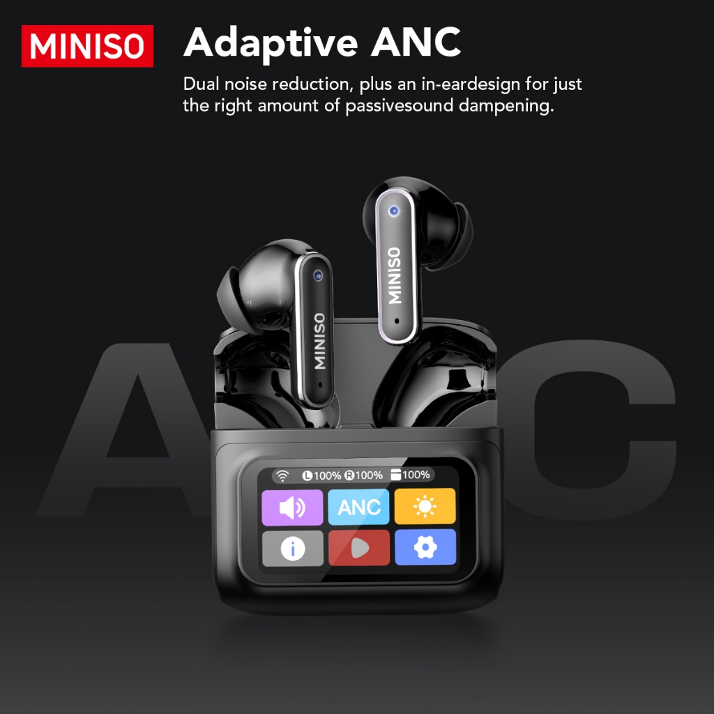 Bảo hành một năm Tai nghe Bluetooth MINISO MS128 ANC Giảm tiếng ồn kép HD Tai nghe không dây màn hình lớn Chất lượng âm thanh HiFi IPX5 Life Chống nước Tuổi thọ pin dài | BigBuy360 - bigbuy360.vn