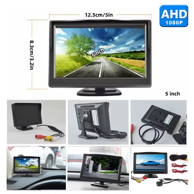 Màn hình 5 INCH AHD / CVBS IPS Màn hình ô tô Màn hình LCD có Camera lùi dự phòng AHD 1080P / 720P