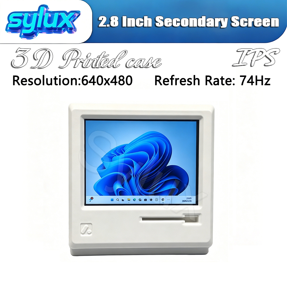 Màn hình thứ cấp PC 2,8 Inch Màn hình Mini di động Màn hình cảm biến GPU CPU AIDA64 Vỏ in 3D tự thiế