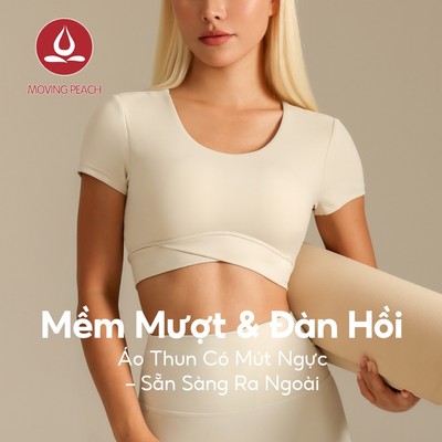 MOVING PEACH Nữ Áo Sơ Mi Tập Gym Thoáng Khí Chạy Bộ Thể Thao Áo Thun Thoải Mái Yoga Top Mặc Hàng Ngày CTU