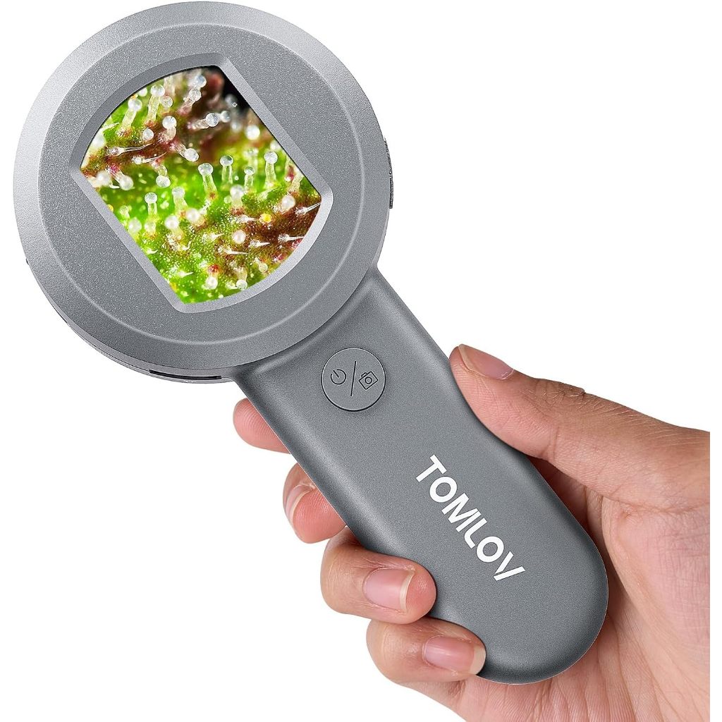 Kính hiển vi P10 có thể sạc lại TOMLOV 2 inch dành cho người lớn Trẻ em, Kính lúp trang sức chiếu sá