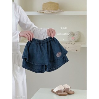 Bé Gái Mùa Hè Quần Short Denim Phong Cách Mới Bé Gái Mùa Hè Trẻ Em Thoải Mái Phù Hợp Với Phong Cách Phương Tây Váy Ren Phong Cách