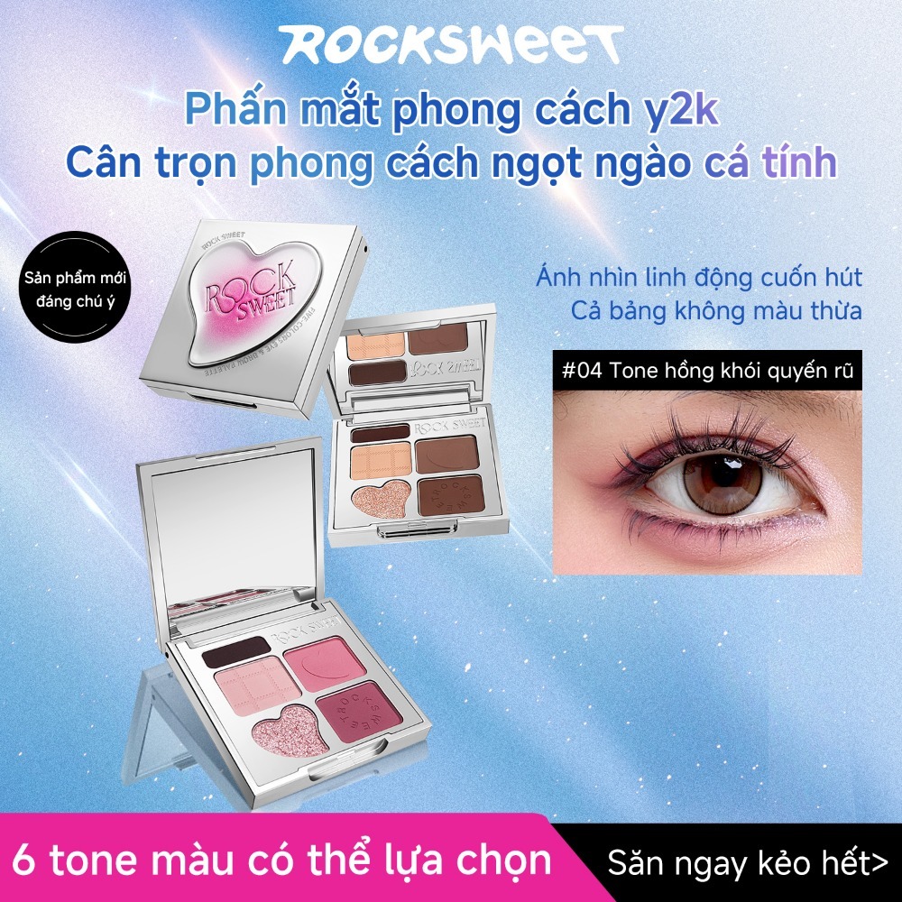 Rock Sweet RS Bảng phấn mắt 5g Bảng Highlight Và Tạo Khối bảng mắt makeupmat