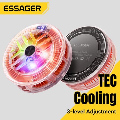 Essager Màn hình kỹ thuật số từ tính Bộ làm mát điện thoại di động với ba cấp độ có thể điều chỉnh và làm mát nhanh