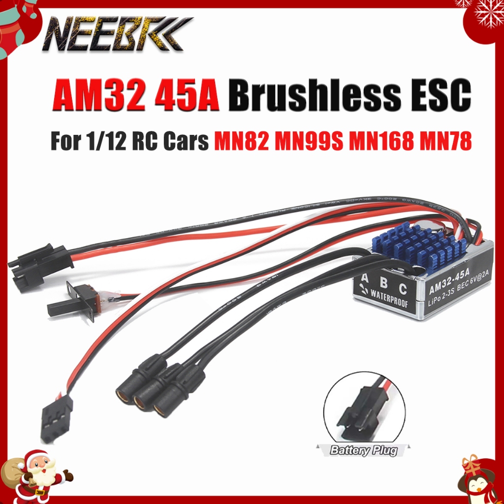 NEEBRC AM32 45A Không Chổi Than ESC Outrunner Chống Thấm Nước ESC 2-3S Cho 1 / 12 MN82 MN99S MN168 M