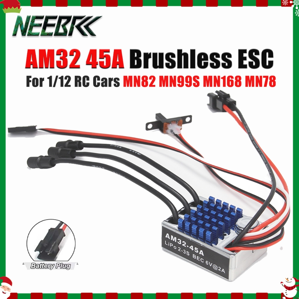 NEEBRC AM32 45A Không Chổi Than ESC Outrunner Chống Thấm Nước ESC 2-3S Cho 1 / 12 MN82 MN99S MN168 M