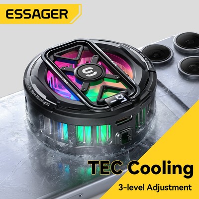 Essager Màn hình kỹ thuật số từ tính Bộ làm mát điện thoại di động có chức năng làm mát TEC và điều chỉnh ba cấp độ