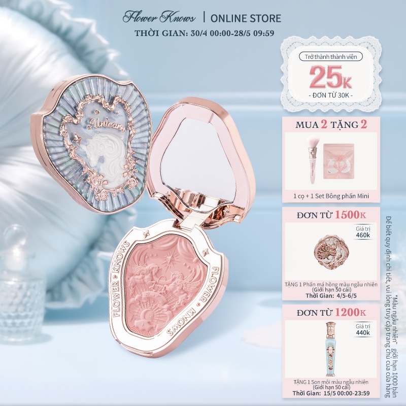 Phấn má hồng FLOWER KNOWS trang điểm tự nhiên 3 màu tùy chọn cao cấp 5g | BigBuy360 - bigbuy360.vn