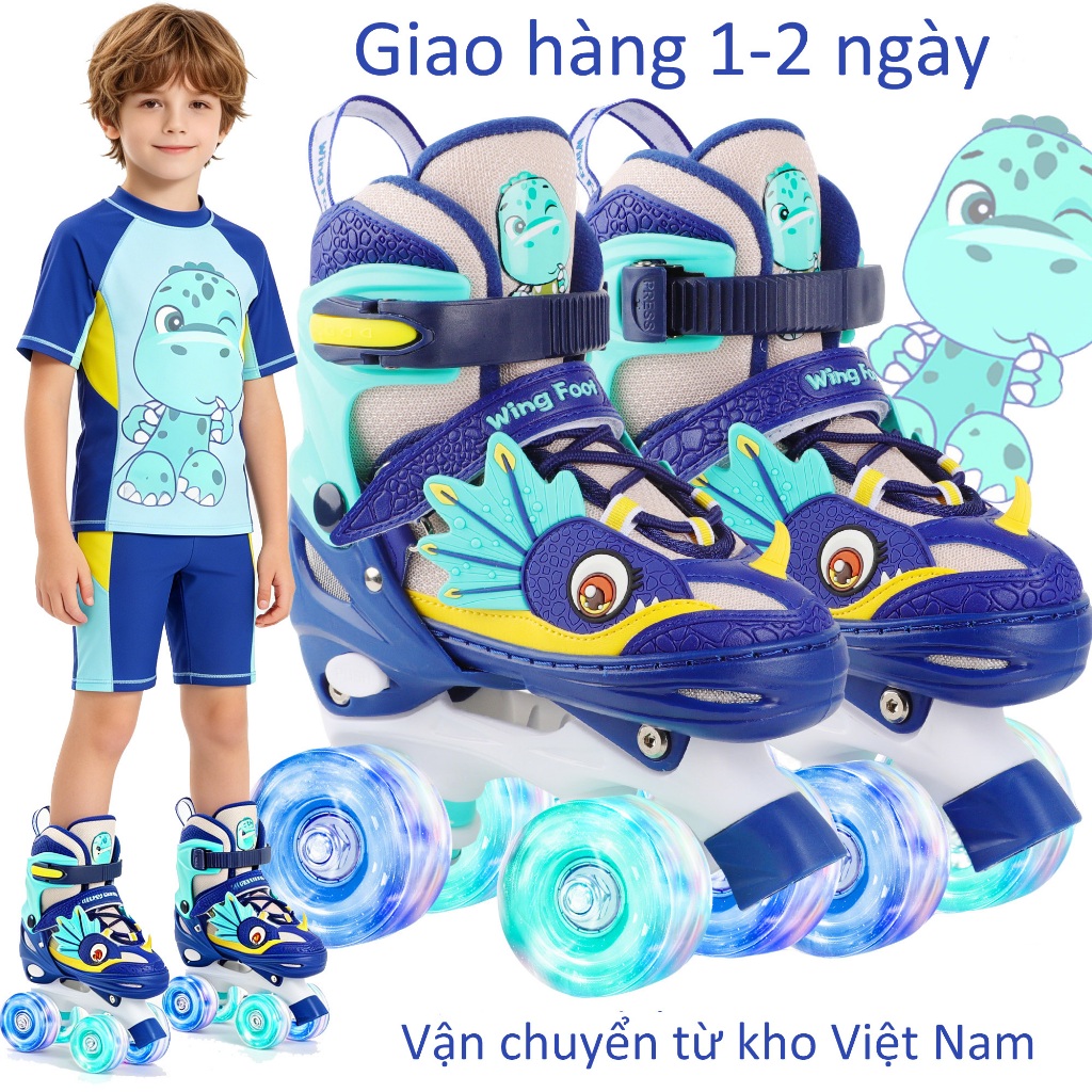 Giày trượt patin Khủng long cho bé trai, Giày patin trẻ em Giày trượt patin Patin trẻ em giày trượt 