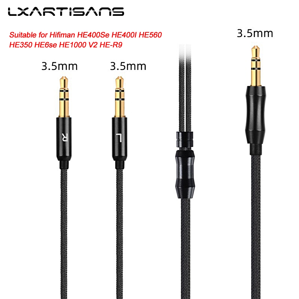 LXARTISANS HFM15 OFC Cáp Tai Nghe Bện Nylon Đen Cho Hifiman HE400Se HE400I HE560 HE350 HE6se HE1000 