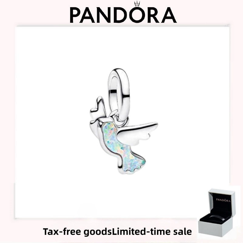 Phụ kiện PANDORA (Có hộp) Quà tặng tình yêu ngày lễ sang trọng chất lượng cao Dove Mini Dangle Charm
