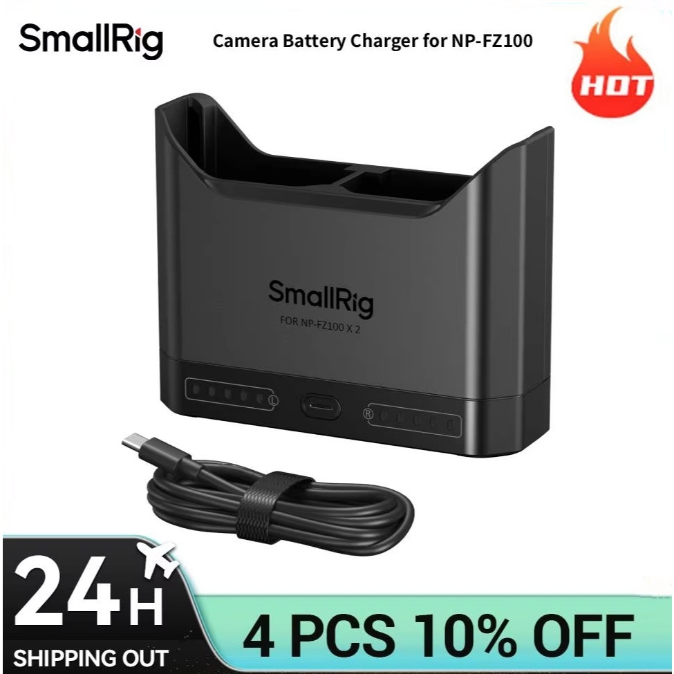Bộ sạc pin máy ảnh SmallRig cho pin Sony NP-FZ100 Cổng sạc nhanh USB-C Bảo vệ an toàn thông minh 548