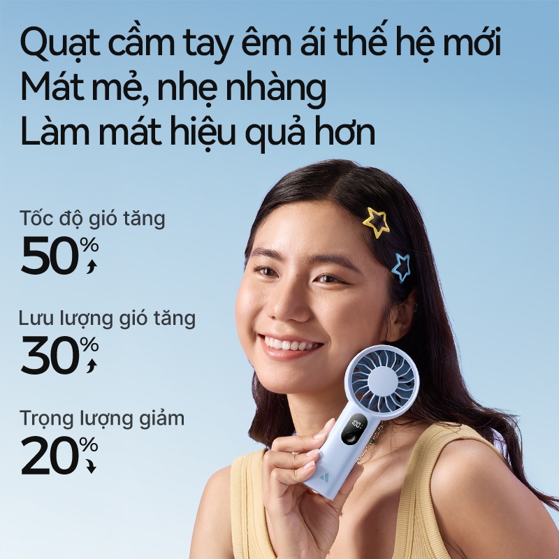 Quạt mini cầm tay Aecooly Halo 03 led Màn Hình sạc quạt để bàn Quạt cầm tay cầm tay 5 tốc độ USB có thể sạc lại Mini cá nhân chạy bằng pin Quạt làm mát bỏ túi nhỏ | BigBuy360 - bigbuy360.vn