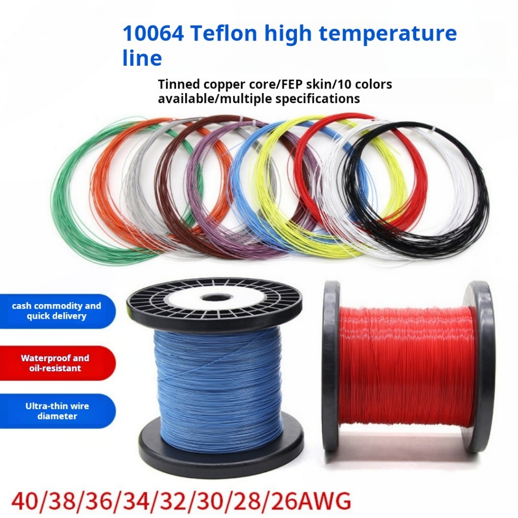 40AWG -26AWG 10064 Teflon Dây Nhiệt Độ Cao Dây Siêu Mỏng Dây Điện Tử 40 36 34 32 30 28 26AWG Dây Điệ